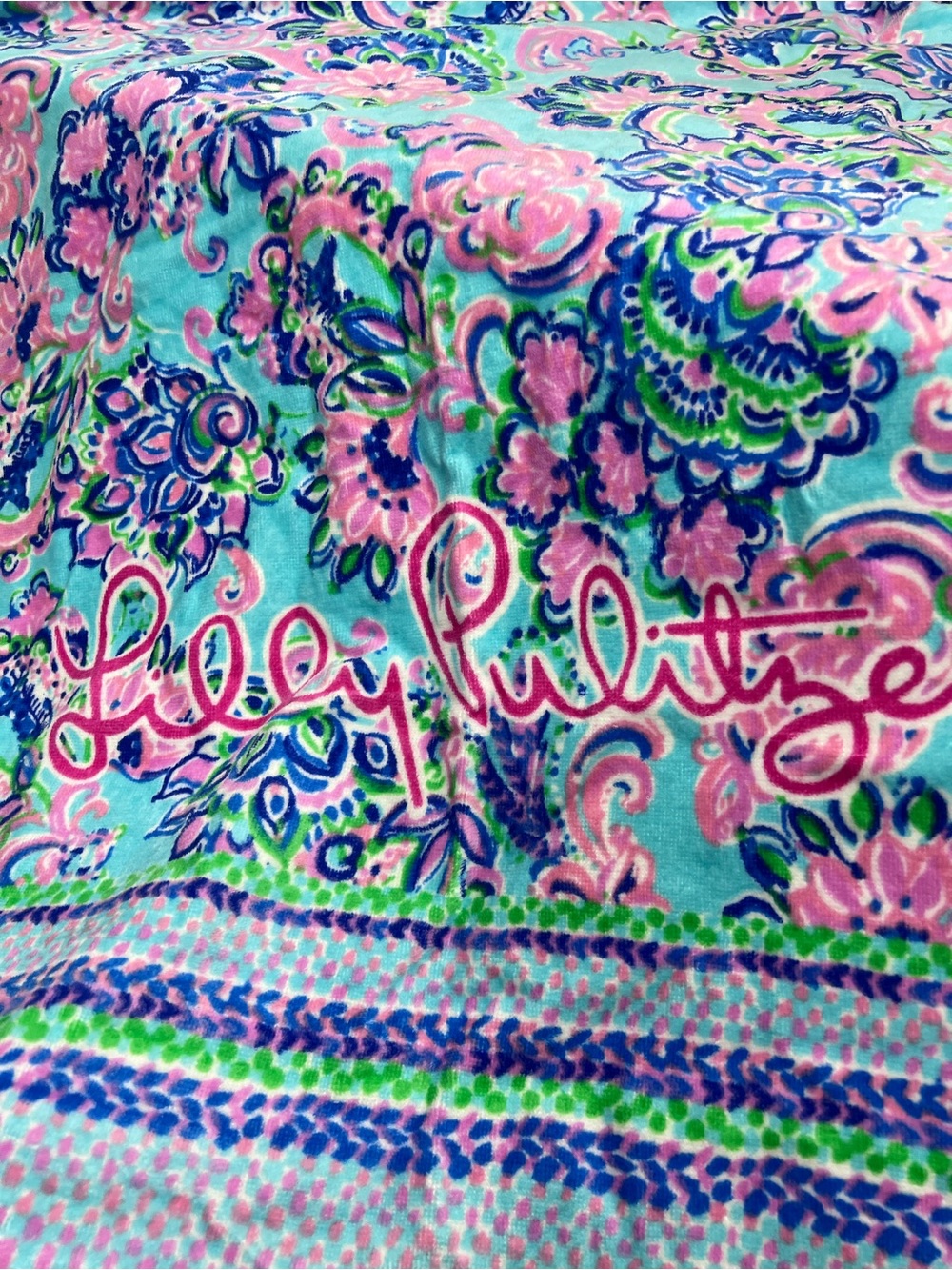 Lilly Pulitzer bright Signature beach towel 100% cotton 30x60 inches